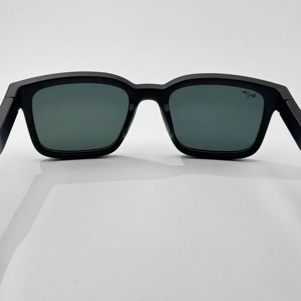 Maui Jim Sunglasses Opiopio AF MP-BG MJ659-02 Black Square Polarized Asian Fit